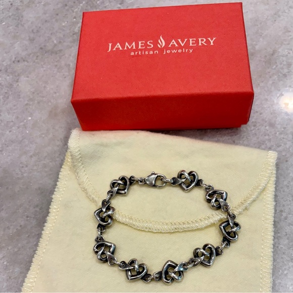 James Avery Silver Heart Knot Link Bracelet. S/M Retired Design. - Picture 1 of 3